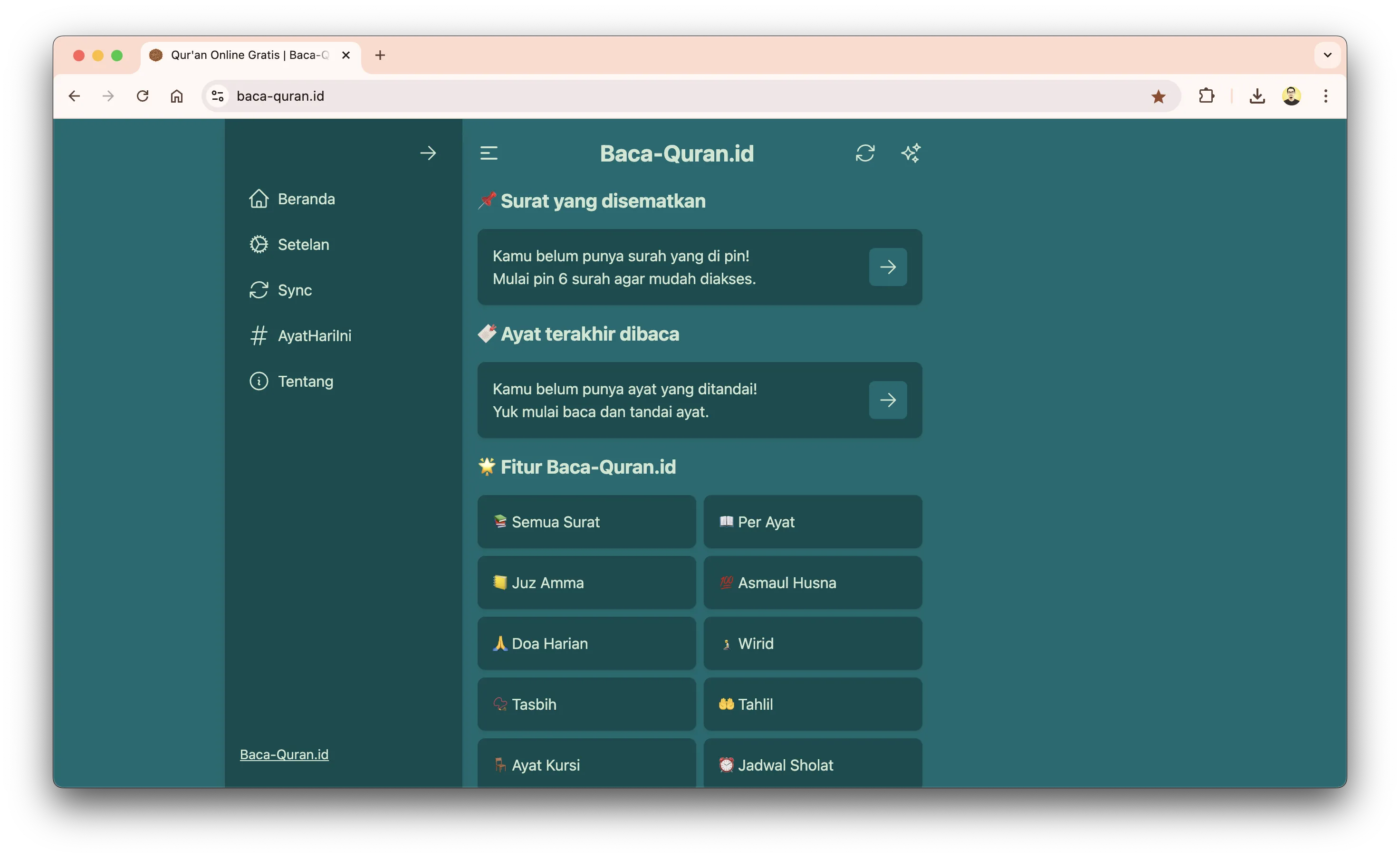 Homepage Baca-Quran.id