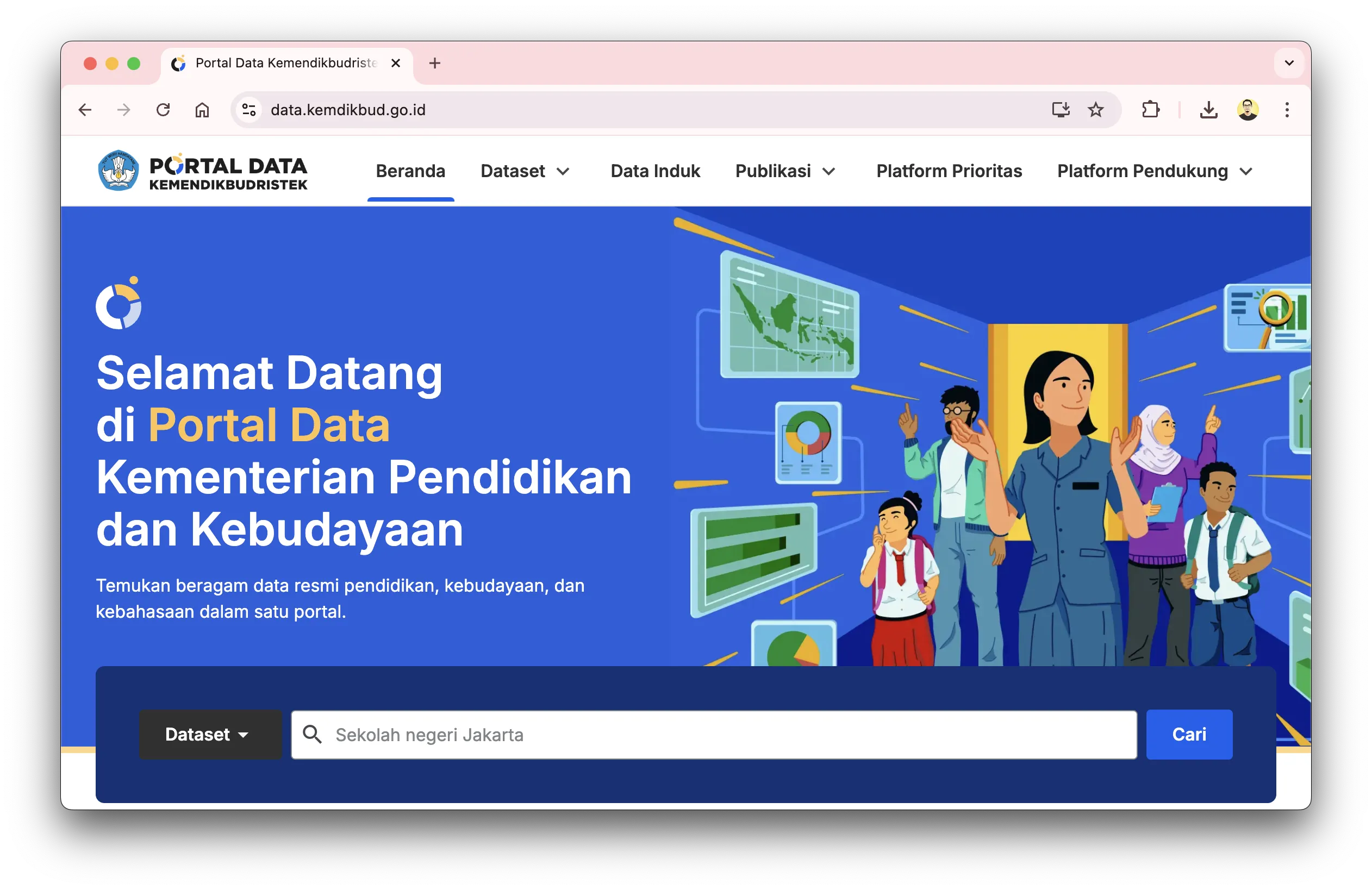 Homepage Portal Satu Data