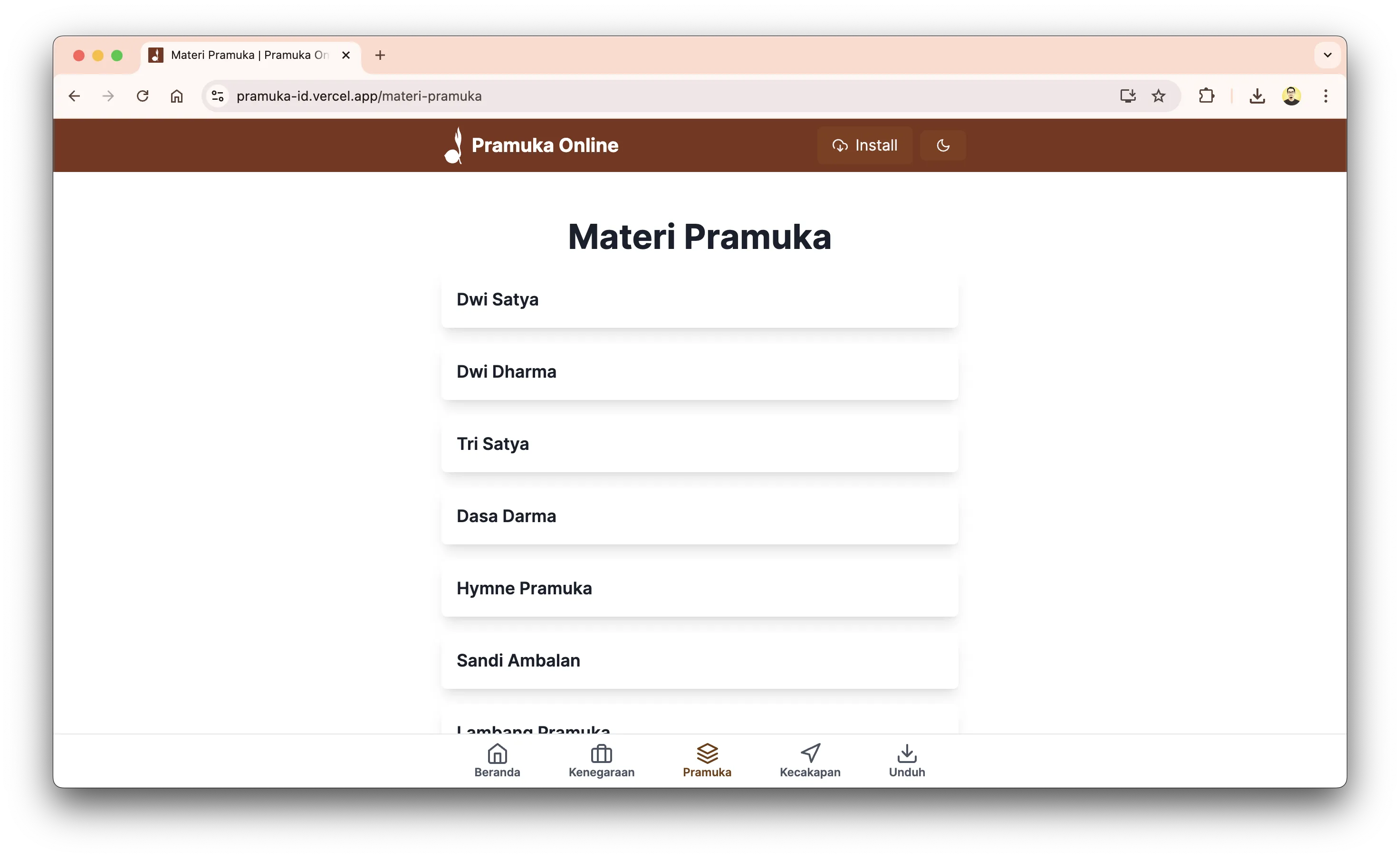 Homepage Pramuka ID